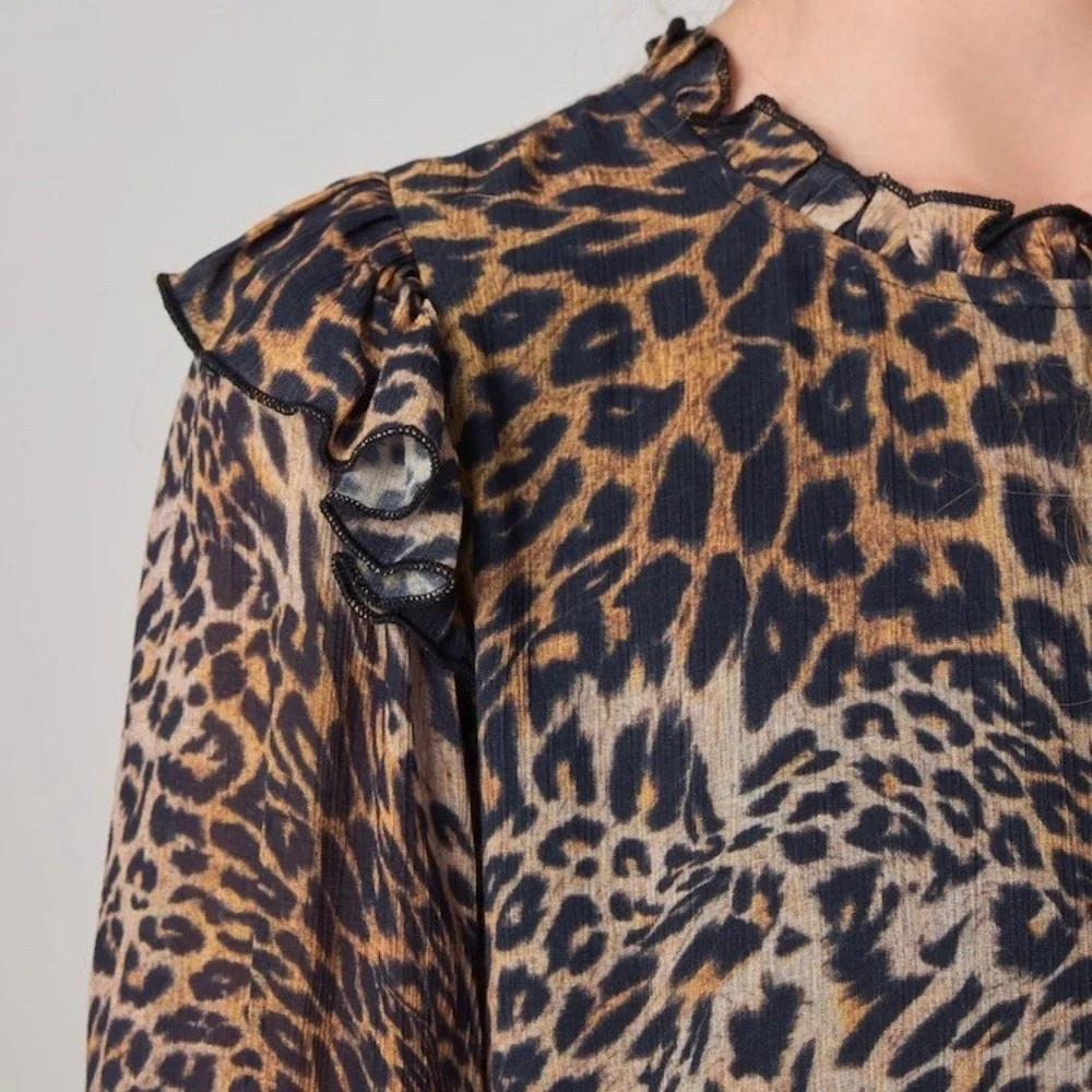 smALLSAINTS Girls' Leopard Tiered Dress (9-10‎ Years)